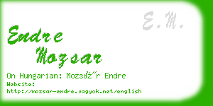 endre mozsar business card